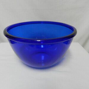Arcoroc France Vintage Cobalt Blue glass Mixing Serving Bowl 6" x 10.5"